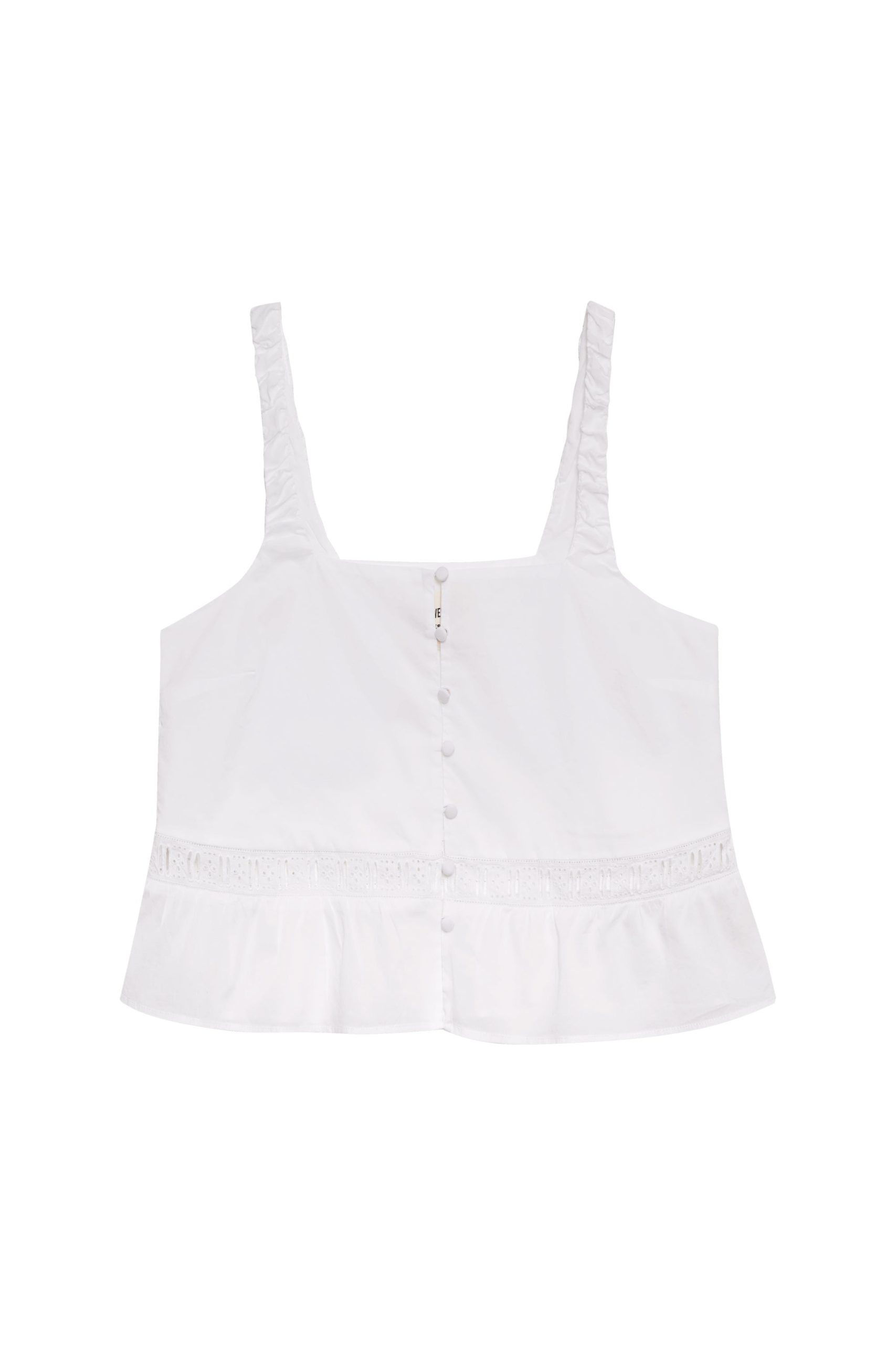 Airy Poplin Buttoned Top - White - Image 4