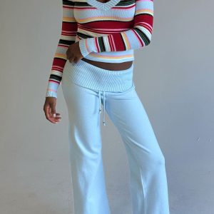 Dawson Knit Fold Over Pants - Daydream