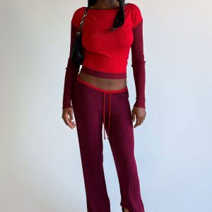 Vail Off The Shoulder Knit Shirt - Ember