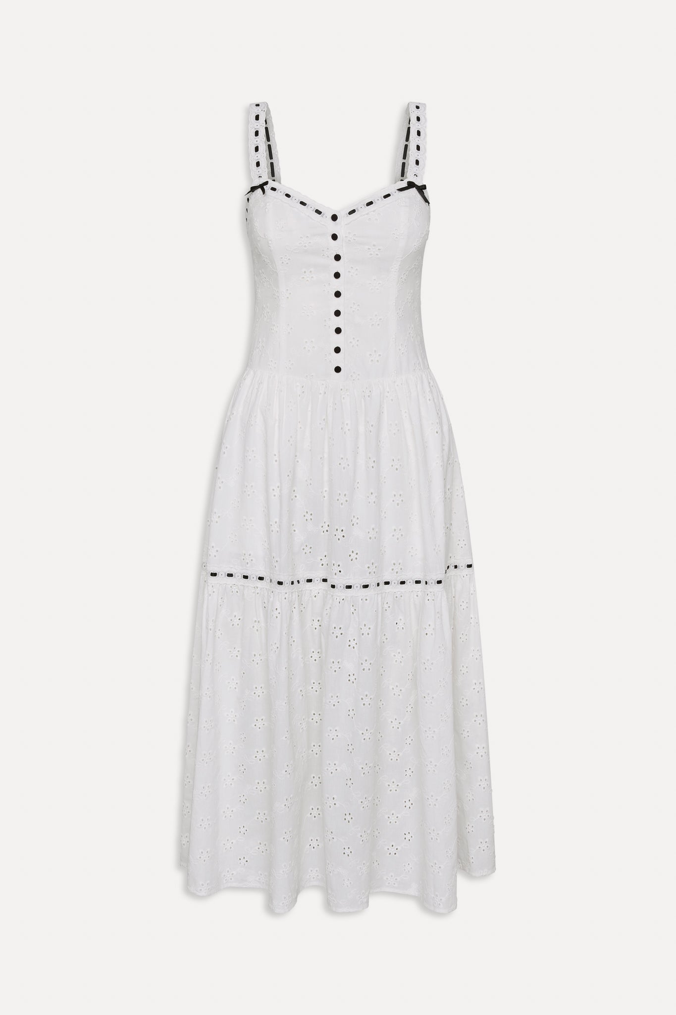 x BELLA HADID Bishop Eyelet Maxi Dress - Salt Air Eyelet - Image 3