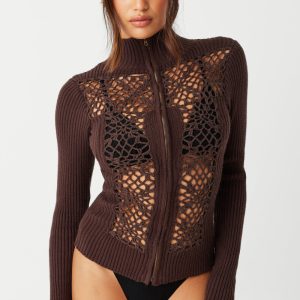 Heaven Ribbed Cloud Knit Sweater - Bourbon