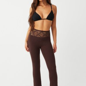Heaven Ribbed Cloud Knit Pant - Bourbon