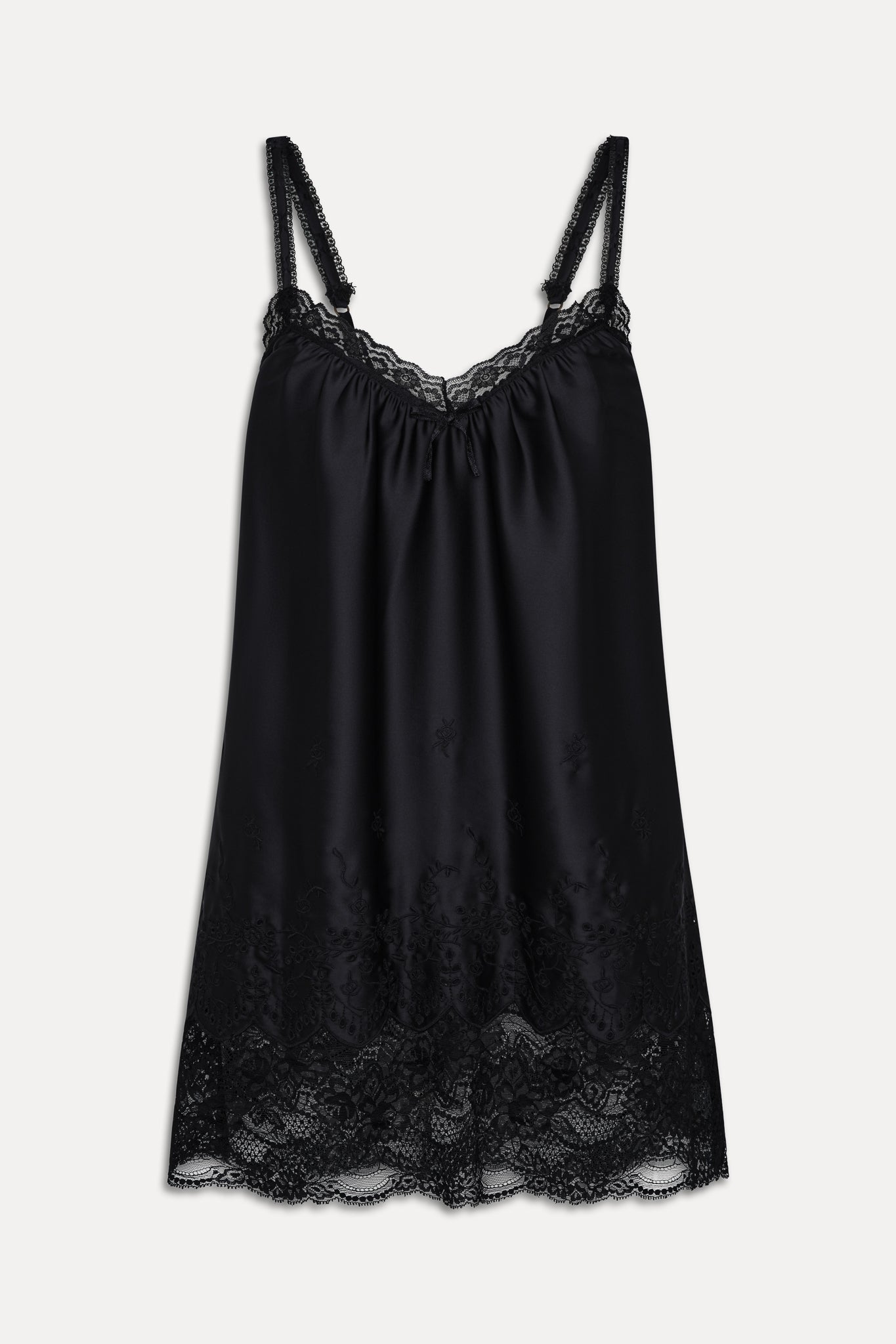 First Crush Satin Babydoll Dress - Black - Image 3