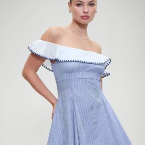 Lilah Striped Mini Dres - Midnight Stripe