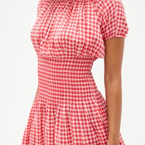 Sadie Gingham Mini Dress - Cherry Gingham