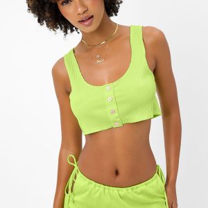 Solana Plissé Tank - Kiwi
