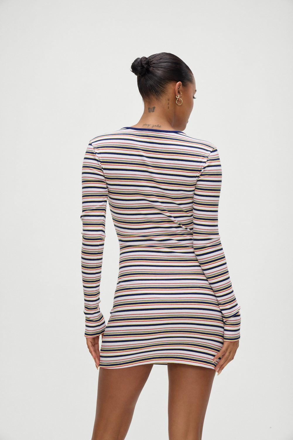 Chelsea Long Sleeve Mini Dress - Love Stripe - Image 2