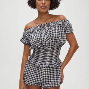 Cider Blouse - Black Gingham