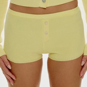 Cuddle Knit Booty Shorts - Honeycomb