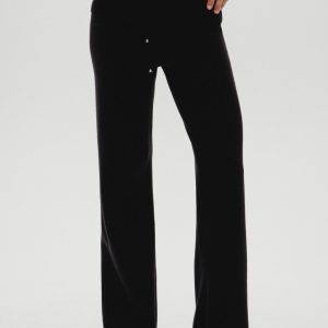 Dawson Knit Fold Over Pants - Black