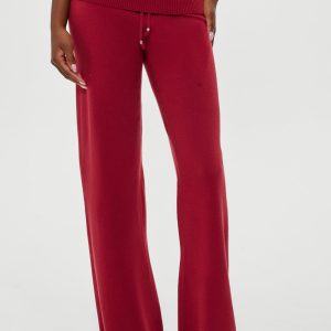 Dawson Knit Fold Over Pants - Rosewood