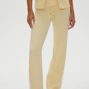 Dawson Knit Fold Over Pants - Vanilla Sugar