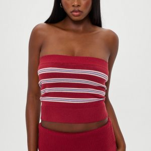 Destiny Knit Tube Top - Collegiate Stripe