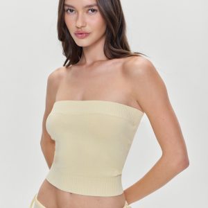 Destiny Knit Strapless Shirt - Buttercup