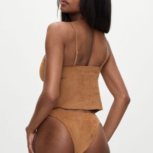 x BELLA HADID Dove Suede Bikini Bottom - Sunkissed Suede