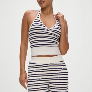 Dylan Knit Halter Top - Starlit Stripe