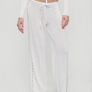 Ela Low Rise Knit Pants - Coconut Cream