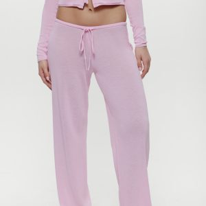 Ela Low Rise Knit Pants - Pink Cloud
