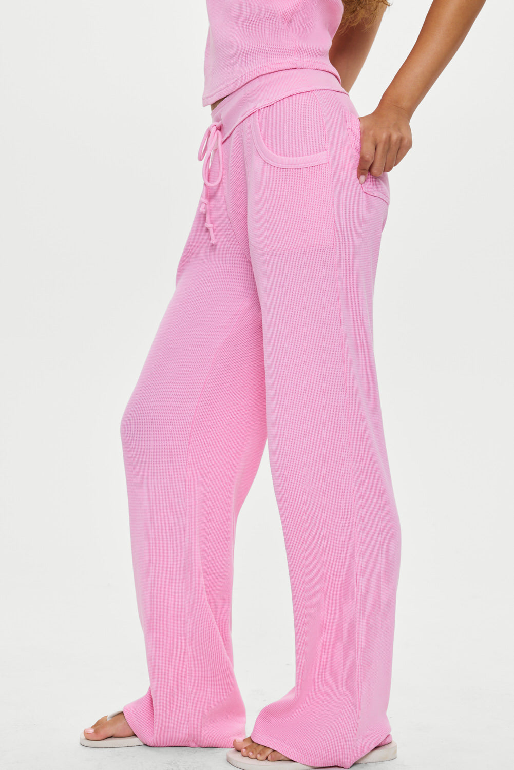 Emma Thermal Low Rise Pants - Blush - Image 6