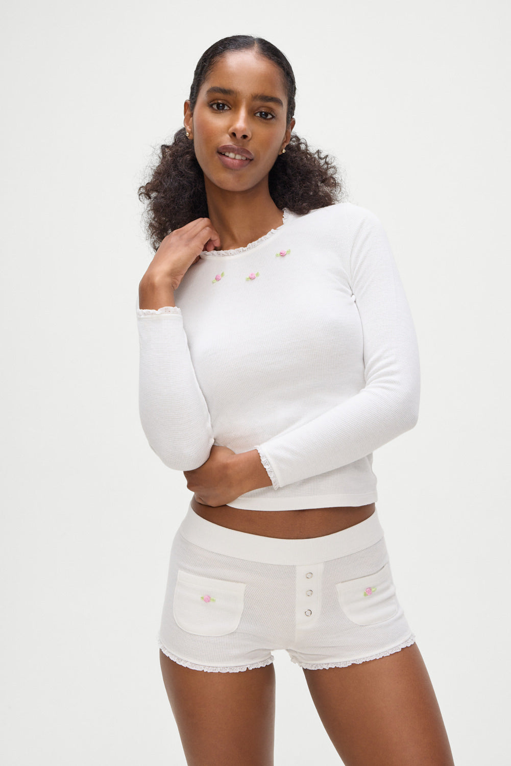 Eve Booty Shorts - White - Image 6