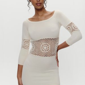 Festival Crochet Knit Mini Dress - Bunny