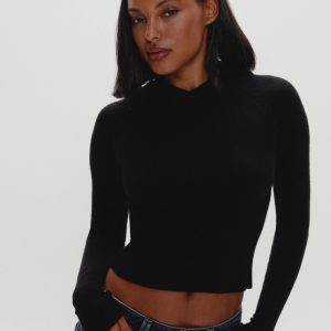 Hazel Knit Hoodie - Black