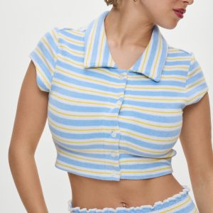 Laurel Striped Terry Cloth Shirt - Ashbury Stripe