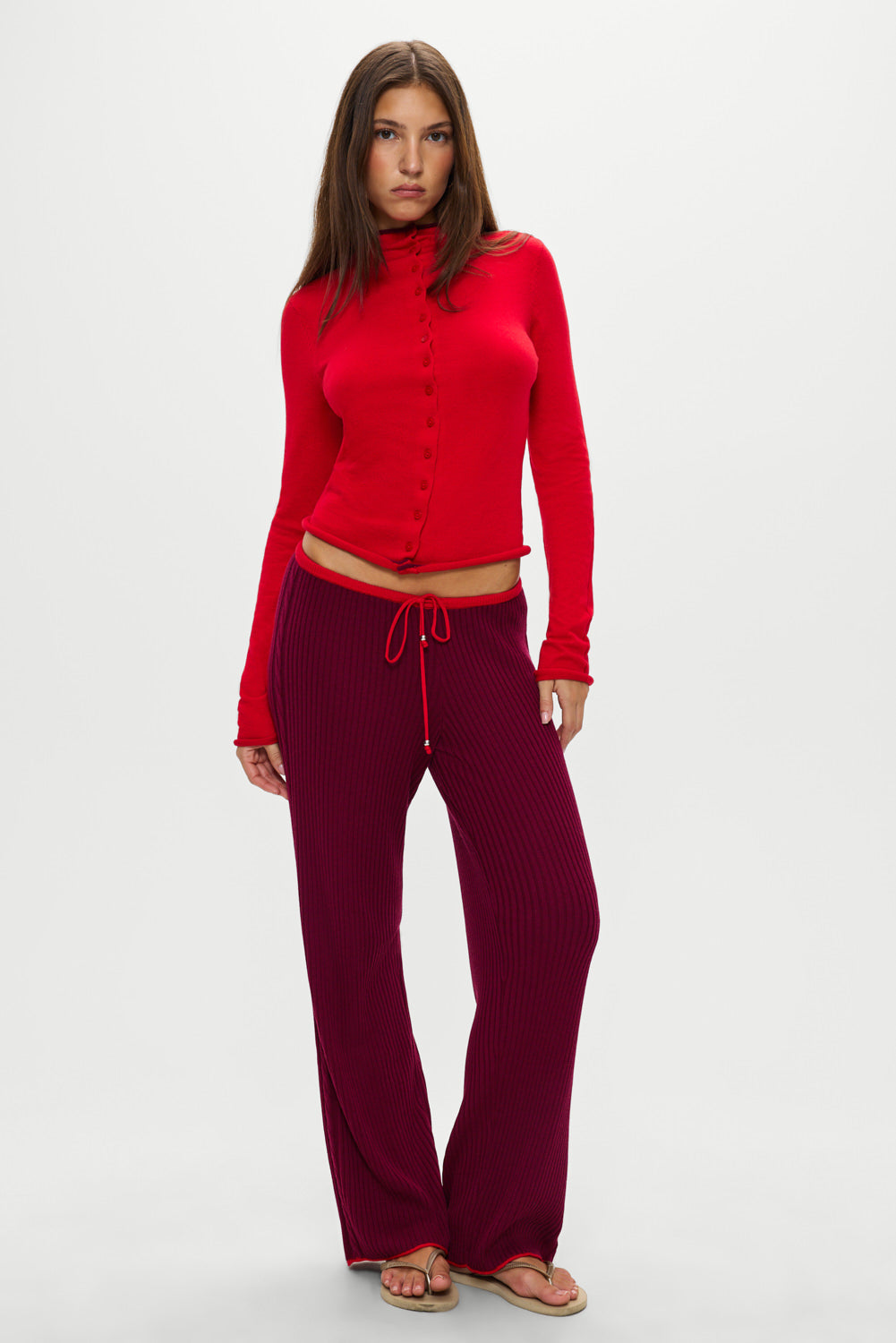 Leo Knit Button Up Cardigan - Ember - Image 2
