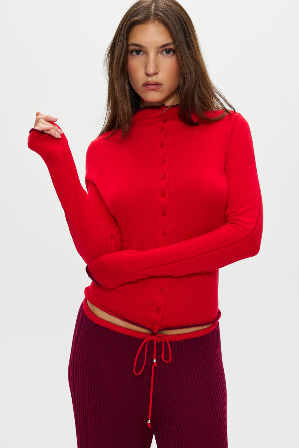 Leo Knit Button Up Cardigan - Ember - Image 6