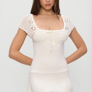 Lover Crochet Knit Mini Dress - White