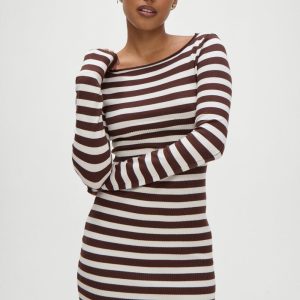 Luca Knit Mini Dress - Brown Sugar Stripe