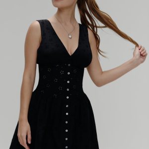 Marley Cotton Eyelet Mini Dress - Eclipse