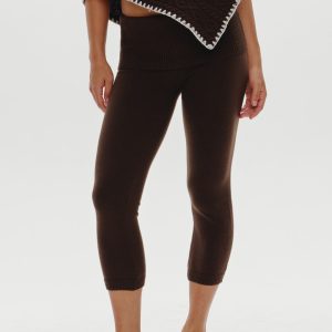 Milo Knit Capri Pants - Chocolate Brown