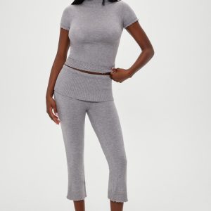 Milo Knit Capri Pants - Cloud Cover