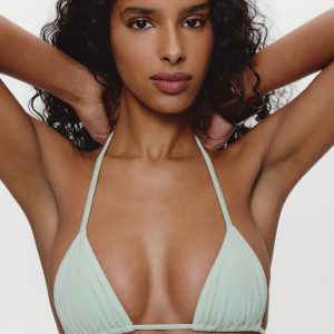 Nick Triangle Halter Bikini Top - Minty