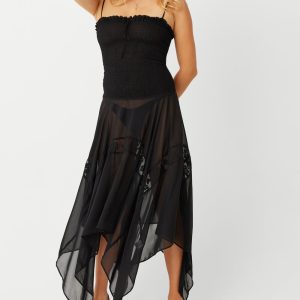 Night Princess Maxi Dress - Black