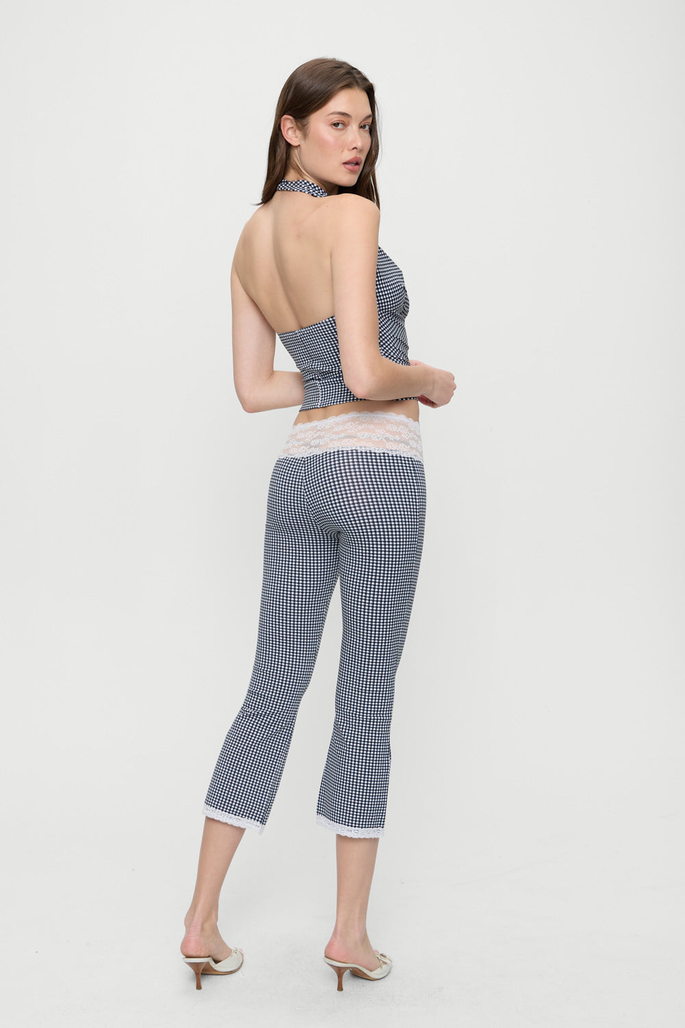 Nikki Gingham Capri Pants - Midnight Wishes - Image 4