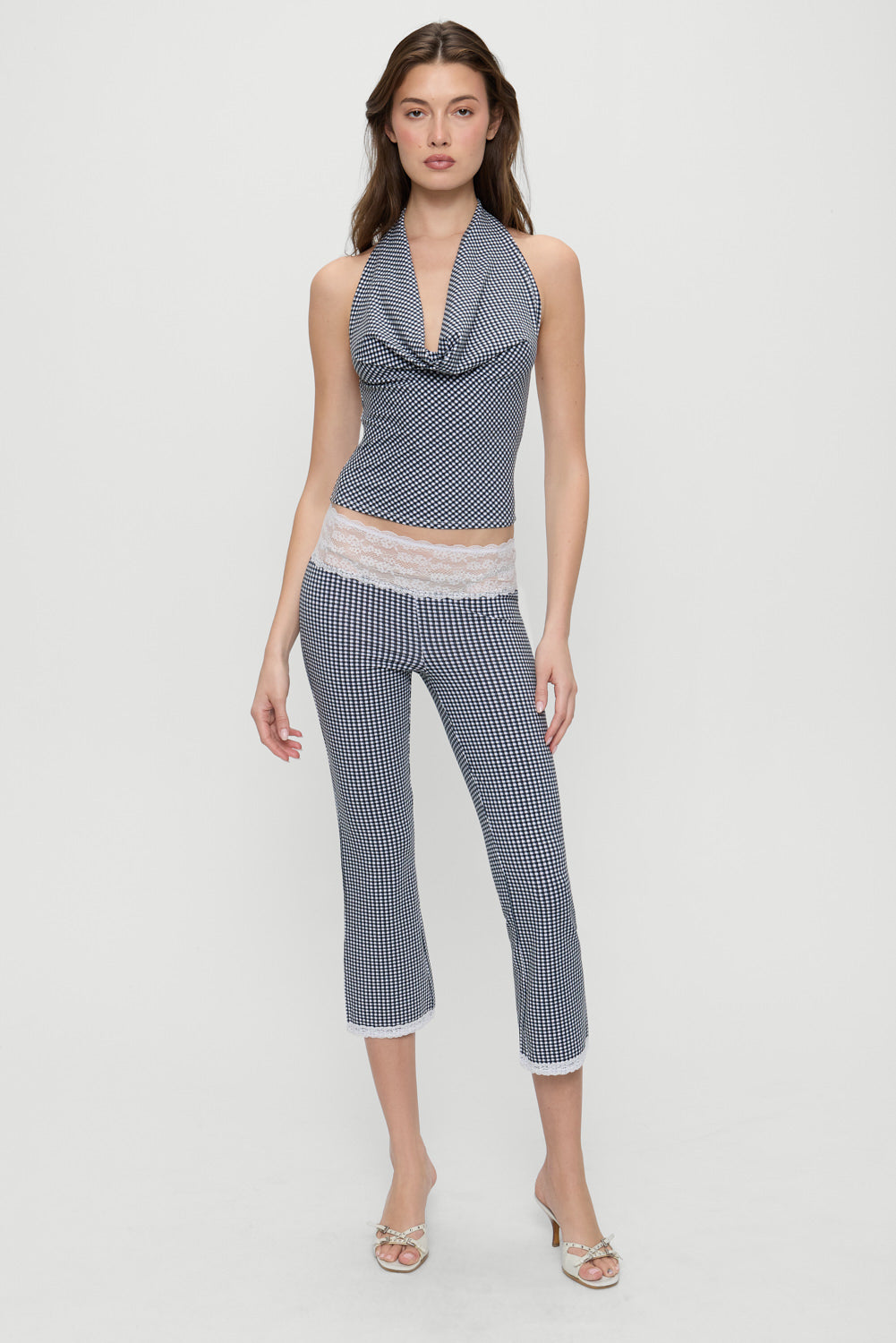 Nikki Gingham Capri Pants - Midnight Wishes - Image 2