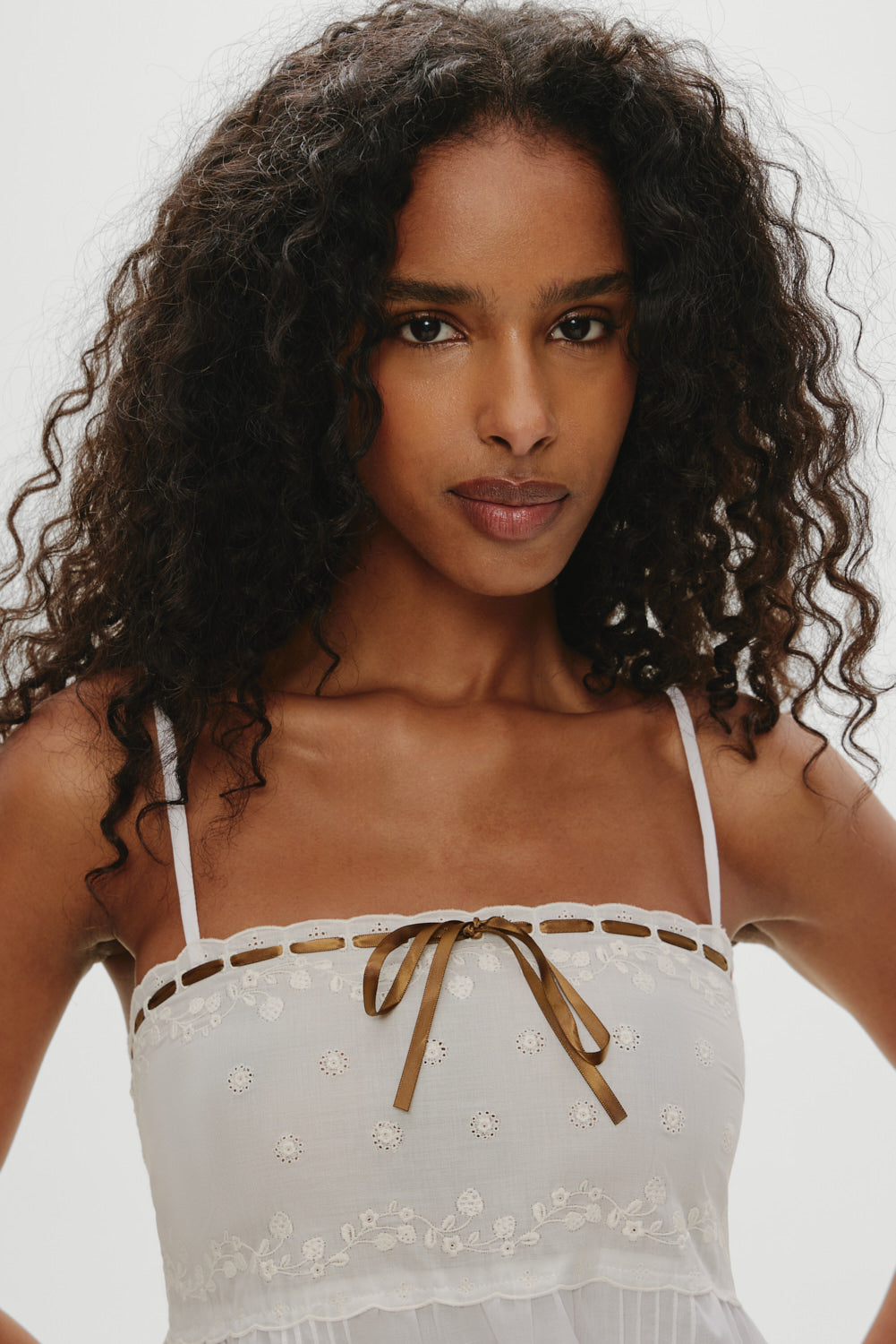 Paris Cotton Babydoll Dress - Daisy White - Image 5