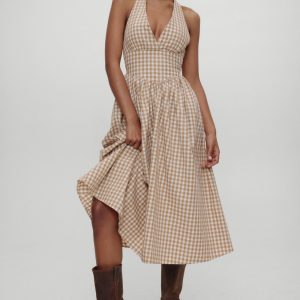 x BELLA HADID Prairie Midi Dress - Rodeo Gingham