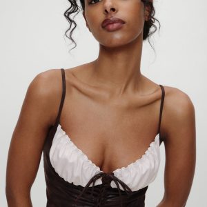 x BELLA HADID Ranch Corset Bikini Top - Cocoa