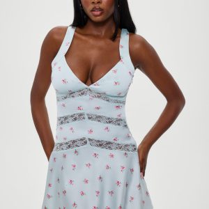 Sedona Satin Lace Mini Dress - Tiny Bouquet