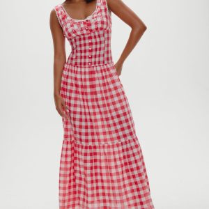 x BELLA HADID Southern Belle Midi Dress - Malibu Picnic