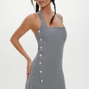 West Cotton Wrap Mini Dress - Morning Gingham