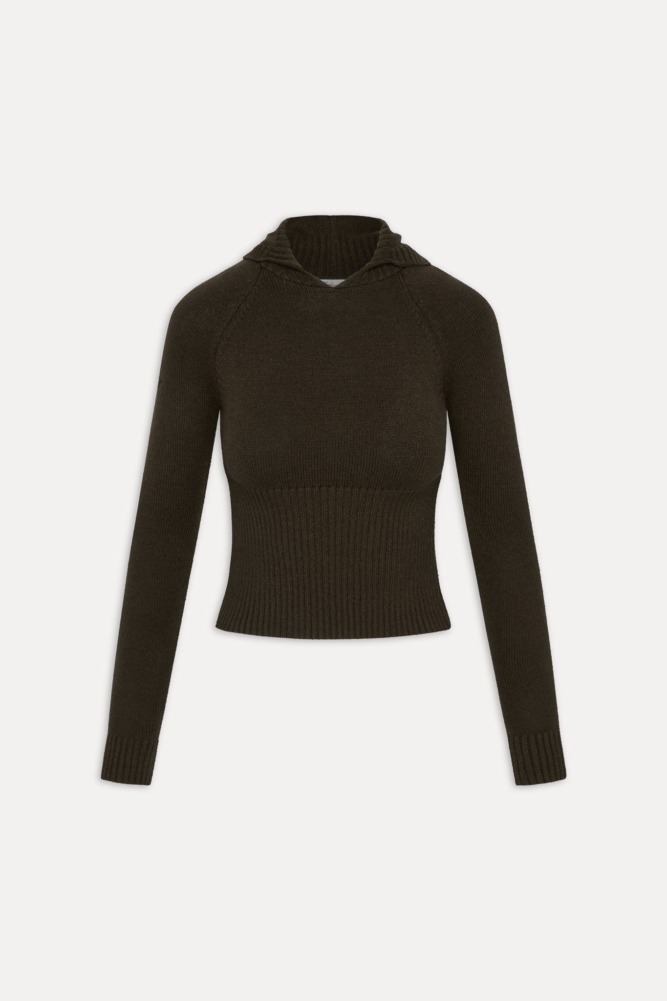 Hazel Knit Hoodie - Chocolate Brown - Image 3