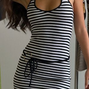 Dolly Knit Mini Dress - Jet Stripe