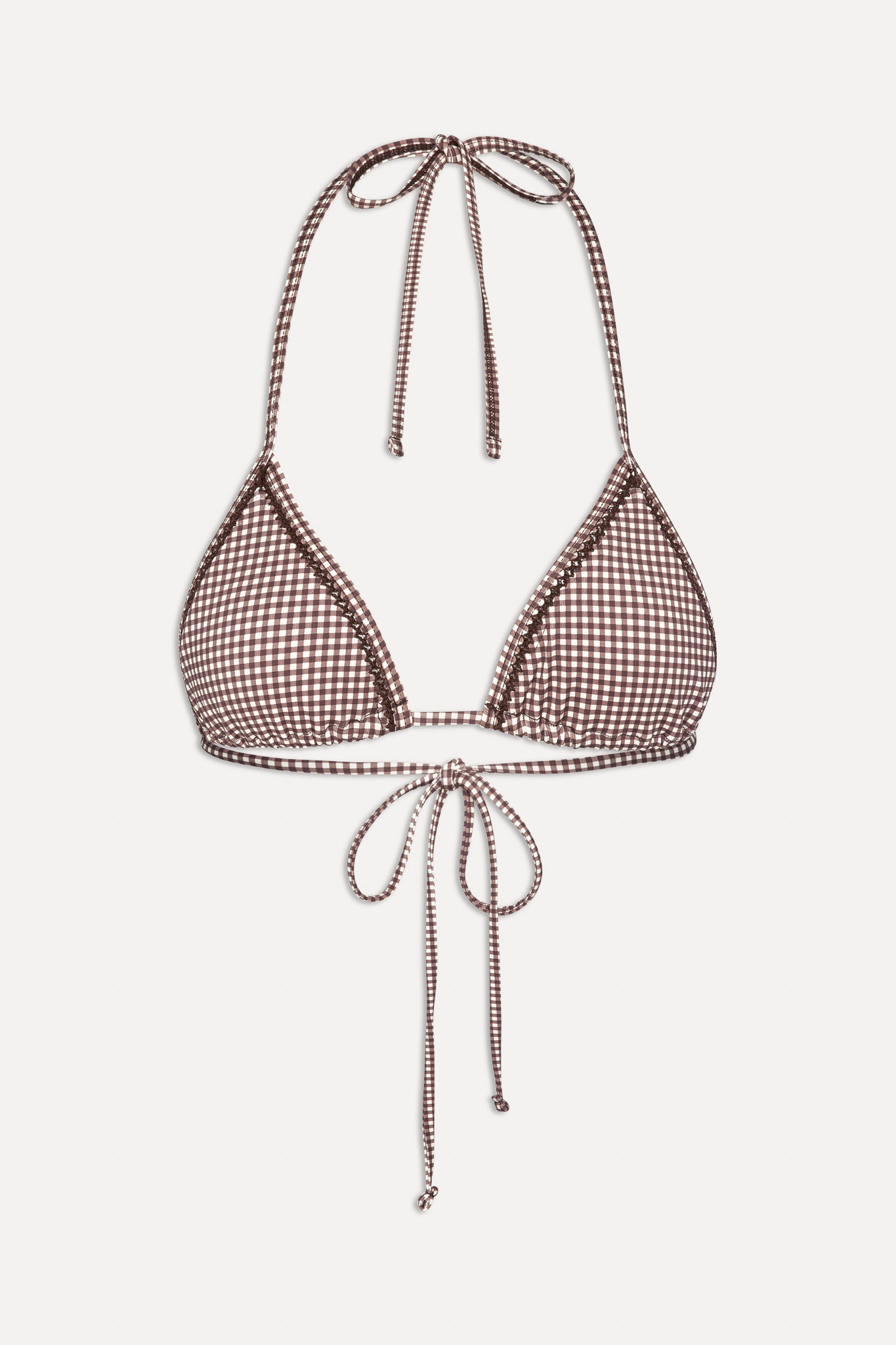 x BELLA HADID Nick Triangle Bikini Top - Dream Gingham - Image 3