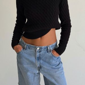 Prince Cable Knit Sweater - Black
