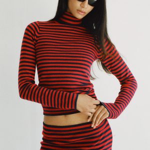 Milo Knit Turtleneck Sweater - Sunday Stripe