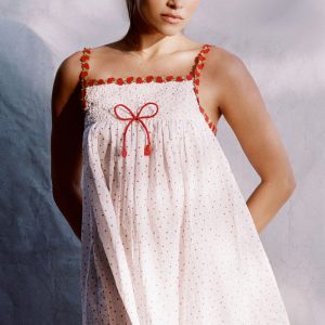 Coppola Cotton Babydoll Dress - Tiny Berry